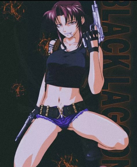 Badass Female Characters, Black Lagoon Revy, Badass Female, Retro Anime, Black Lagoon, Anime Character, Anime, Black