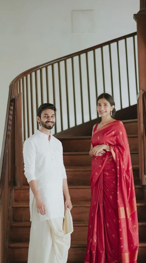 Couple Photopose, Engagement Outfits Indian Couple, Kerala Engagement Dress, Bridesmaid Photoshoot, Lehenga Bridal, Pre Wedding Videos, Sabyasachi Lehenga, Couple Wedding Dress, Bridesmaid Saree