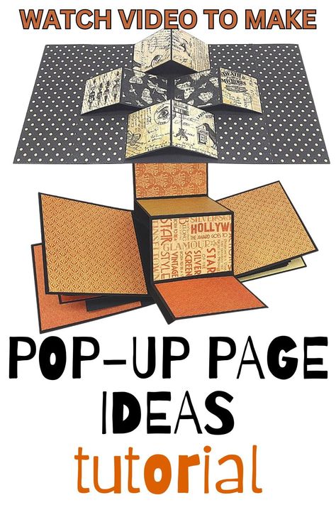 Pop-up page ideas tutorial that will teach you how to make pop-up album pages. These fun scrapbook pages will make your albums look amazing and the pop-up elements will surprise everyone who is watching Pop Up Pages Diy, Pop Out Journal Page, Scrapbook Popup Ideas, Pop Up Journal Ideas, Pop Up Sketchbook Page, Pop Up Journal Page, Pop Up Book Tutorial, Diy Mini Album Tutorial, Diy Pop Up Book