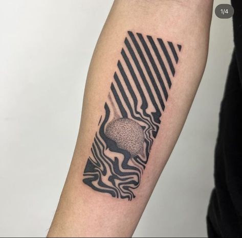 Horizontal Tattoo, Most Beautiful Tattoos, Trippy Tattoo Ideas, Small Feather Tattoo, Tatuaje Cover Up, Tattoo Cover Up Ideas, Cover Up Ideas, Trippy Tattoo, Rare Tattoos