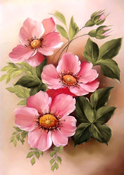 Art Grade 4, Easy Flower Painting Ideas, Rose Flowers Drawing, Easy Diy Painting, Diy Painting Ideas, Flower Painting Ideas, Flower Art Design, Spring Flower Art, Painting Flowers Tutorial