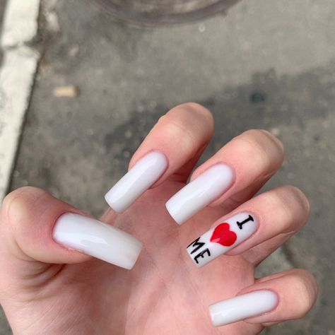 I Love Me Nails Design, Nails With The Letter J On Them, Nails I Love Me, Nails With Writing, I Heart Me Nails, I Love Me Nails, Fish Nails, I Love Me, I Love Paris