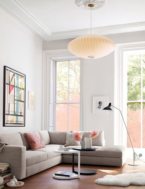 Nelson Saucer Pendant, Saucer Lamp, Nelson Bubble, Lighting Dining Room, Pendant Lamp Dining, Dining Room Modern, Paper Pendant, Bubble Lamp, Pantone Color Of The Year