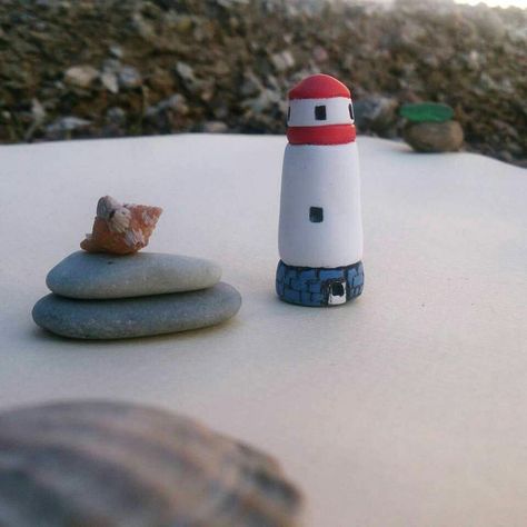 Polymer Clay Lighthouse, Clay Lighthouse, Clay Nature, Clay Magnets, Clay Things, Clay Houses, Modeling Clay, Polymer Clay Charms, Clay Tutorials