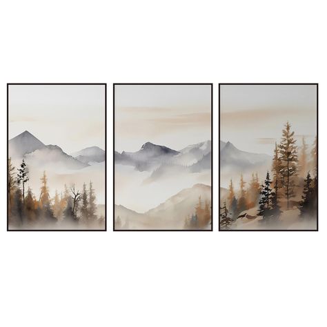 PRICES MAY VARY. 【Modern Style】: Mountain Wall Art, With modern minimalist style, beautiful and elegant, high-definition pictures, create an artistic atmosphere for your home wall decoration. 【Only the painting core】: No frame, only the painting core! You can prepare your picture frame to decorate it and hang it in your ideal position. 【Easy to Clean】: This painting adopts environmentally friendly inkjet printing, easy to clean, no oil painting smell, just wipe it gently with a clean damp cloth. Luxe Christmas, Mountain Poster, Poster Landscape, Wall Art Neutral, Landscape Watercolor, High Definition Pictures, Mountain Wall, Watercolor Mountains, Mountain Print