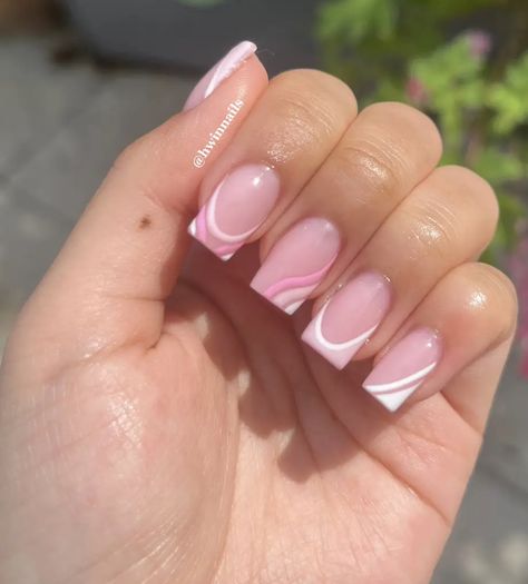 Simple Nail Design, Girly Acrylic, Colored Acrylic Nails, Summery Nails, Girly Acrylic Nails, French Tip Acrylic Nails, Acrylic Nails Designs, French Acrylic Nails, Glow Nails