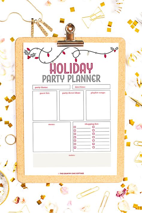 Use this free printable party planner to plan all of your holiday parties! This useful sheet will help you to stay organized when planning a party! #partyplanner #holidayparty #party #printable #freeprintable Free Printable Party Planner, Christmas Party Planner, Planning A Party, Christmas Party Planning, Christmas Paper Craft, Work Christmas Party, Kids Christmas Party, Party Printables Free, Planner Printables Free