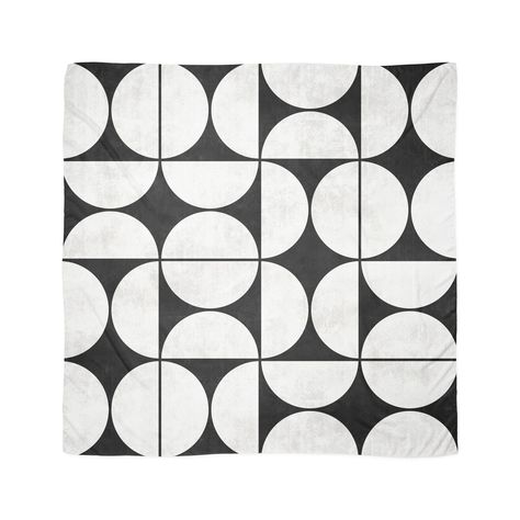 Microfiber polyester silky scarf with a slightly transparent effect. Vivid one side print, visible on the reverse. Mid-Century Modern Pattern No.2 - Black and White Concrete // geometric pattern design made with black and white concrete textures Mid Century Tile Flooring, Printed Tiles Floor, Black And White Flooring Texture, Black And White Tile Pattern, Concrete Floor Pattern, Black And White Flooring Pattern, Black And White Tile Texture, Pattern Tile Texture, Black White Flooring