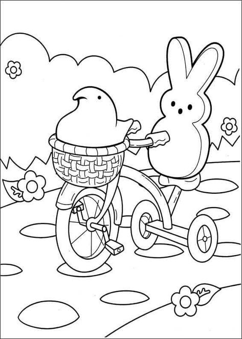 Marshallow Peeps Coloring Sheets - Free Peeps Coloring Pages Printable Peeps Coloring Pages, Coloring Pages For Teenagers, Camping Coloring Pages, Easter Coloring Book, Marshmallow Peeps, Bunny Coloring Pages, Free Coloring Sheets, Easter Coloring Pages, Coloring Sheets For Kids