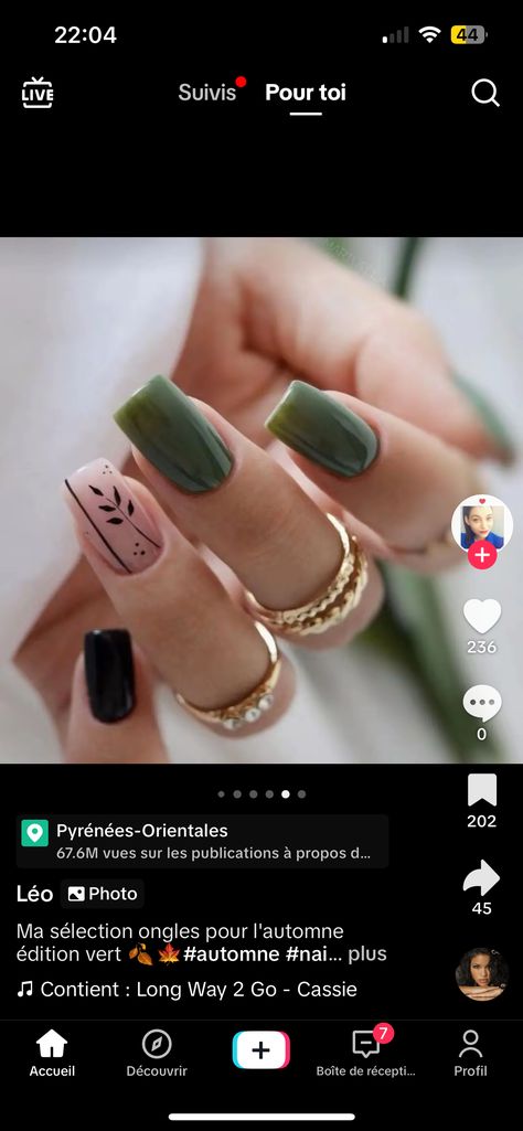 Olive Green Nail Ideas, Olive Green Nails, Green Nails, Olive Green, Nails, Green, Hair