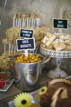 Fun snacks at a cowgirl birthday party! See more party planning ideas at CatchMyParty.com! Cowgirl Birthday Party Ideas, Rodeo Birthday Parties, Cowboy Theme Party, Wild West Party, Western Birthday Party, Rodeo Party, Farm Themed Birthday Party, Horse Birthday Parties, Country Birthday