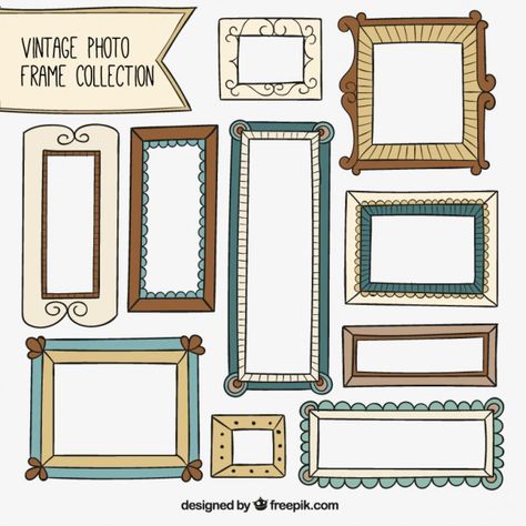 Vintage Frame Illustration, Picture Frame Illustration, Framed Tattoo, Stamp Frame, Color Pencil Illustration, Doodle Frame, Doodle Frames, Bullet Journal Notes, Vintage Photo Frames