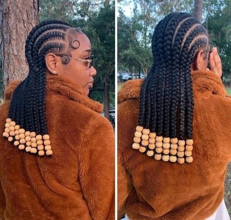 Cornrows With Beads, Cornrows Braids For Black Women, Braid Inspiration, Protective Hairstyles For Natural Hair, Feed In Braids Hairstyles, African Hair Braiding Styles, Afrikaanse Mode, Box Braids Hairstyles For Black Women, Braided Cornrow Hairstyles