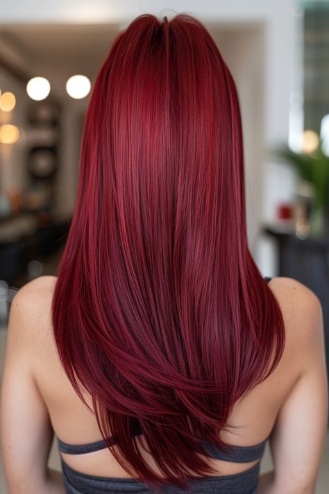 Discover the allure of deep cherry red hair for a fierce and captivating transformation. Unleash your inner fire with this bold and daring color choice that never fails to make a statement. Embrace the confidence that comes with rocking this stunning shade, perfect for those who dare to stand out from the crowd. Join me in making deep cherry red hair your go-to color for an effortlessly striking appearance! Remedies For Itchy Scalp, Deep Cherry Red Hair, Blood Red Hair, Hair Color Red Ombre, Raspberry Wine, Wine Hair Color, Red Hair Color Ideas, Red Hair Looks, Red Hair Inspiration