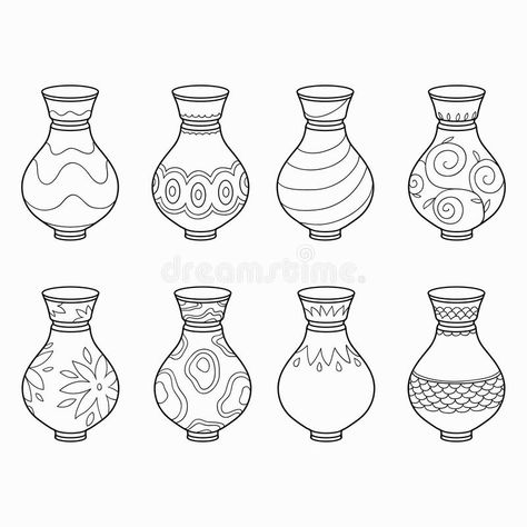 Coloring book (vases). Coloring book for children (vases , #AD, #book, #Coloring, #children, #vases #ad Painted Pots Diy, Pottery Painting Designs, Elementary Art Projects, Spring Art, African Design, Art Classroom, Art Club, Elementary Art, Teaching Art