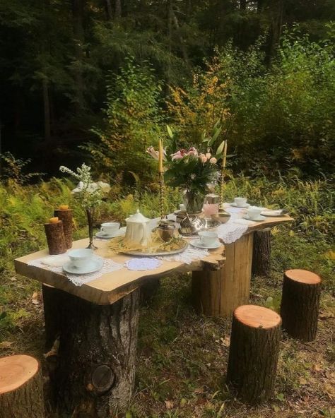 Enchanted Tea Party, Cottagecore Tea, Cottage Core Garden, Autumn Tea Party, Fairy Garden Birthday Party, Fairy Tea Parties, Forest Party, Fairy Garden Party, Autumn Tea