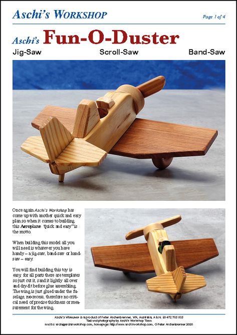 Aschi's Workshop News Wooden Airplane Plans, Wooden Toys Plans Pdf, Toy Airplanes, Diy Wood Plans, Wooden Toy Car Plans Patterns, Wood Airplane Toy, Handmade Wooden Toys Inspire Uplift ⭐, Wooden Plane, Workshop Plans