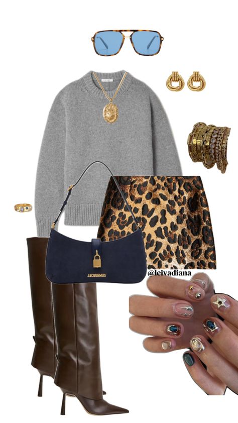 @leivadiana #outfitinspo #outfit #ootd #fashion #outfitideas #outfits #outfitinpso #fitinspo #streetstyle #fashioninspo #fall Cheetah Print Outfits, Printed Skirt Outfit, Tube Top And Skirt, Cheetah Nails, High Waist Long Skirt, Leopard Print Nails, Outfit Layout, Pleated Tops, I'm With The Band