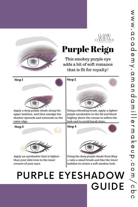 purple eyeshadow, smokey eyeshadow, eyeshadow Purple Eyeshadow For Hazel Eyes, Purple Eye Makeup For Brown Eyes, Smoky Purple Eye Makeup, Purple Smoky Eyes Makeup, Purple Eyeshadow Looks Step By Step, Purple Eye Shadow Looks, Smokey Purple Eye Makeup, Dark Purple Eyeshadow, Purple Eyeshadow Tutorial