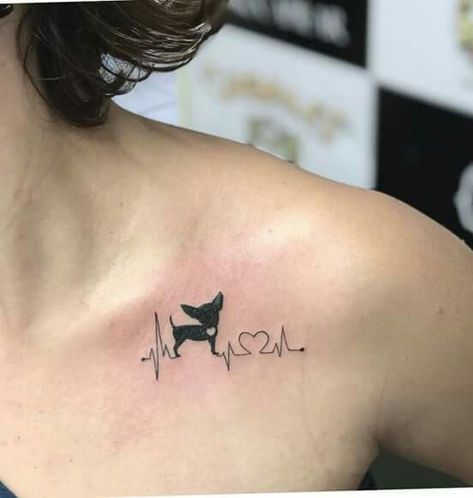 Mother Daughter Dog Tattoos, Dog Memorial Tattoos Chihuahua, Chihuahua Memorial Tattoo, Chihuahua Tattoo Minimalist, Chihuahua Tattoos, Chihuahua Tattoo, Pet Memorial Tattoo, Dog Portrait Tattoo, Puppy Tattoo