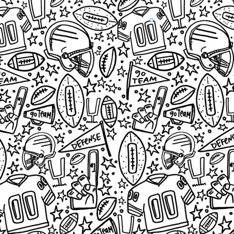 Printable Football coloring pages. Download, print, color - perfect activity for the kids!   |  xo-lp.com #illustration #illustrationart Football Coloring Sheets, Football Doodles Easy, Cute Doodle Coloring Pages, American Football Drawing Sketch, Football Doodle Art, Superbowl Coloring Pages, Football Phone Wallpaper, Football Coloring, Super Bowl Coloring Pages