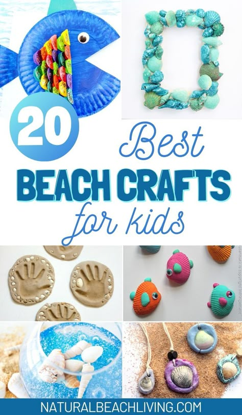 Beach Theme Summer Camp Activities for Kids - Natural Beach Living Beach Crafts For Kids, Beach Themed Crafts, Summer Camp Activities, Toddler Beach, Summer Camp Crafts, Sand Crafts, Kids Beach, Crafts Kids, Beach Crafts