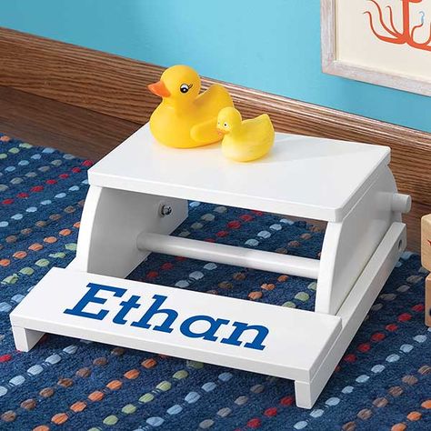 Personalized Step Stool Chair for Kids - White Personalized Step Stool, Time Out Chair, Hanging Chair From Ceiling, Blue Dining Room Chairs, Wayfair Living Room Chairs, Kids Playroom Furniture, Play Kitchen Sets, Kids Stool, Step Stool Kids