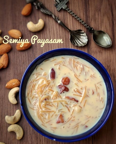 Indian Vermicelli Recipes, Sweet Vermicelli Recipes, Diwali Desserts, Diwali Treats, Semiya Payasam, Easy Indian Dessert Recipes, Easy Indian Dessert, Vermicelli Recipes, Vegetarian Platter