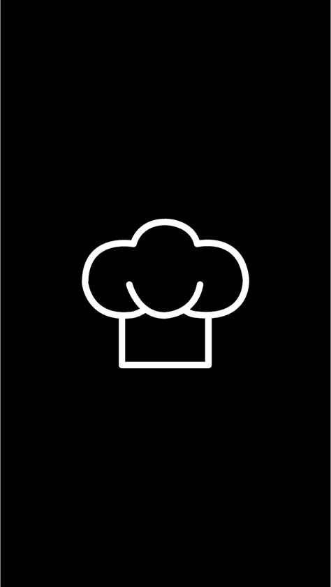 Cooking Icon Instagram Highlight, Chef Wallpaper Iphone, Food Highlight Instagram, Black Cook, Ig Icons Highlights Aesthetic, History Instagram, Cooking Icon, Instagram Black Theme, Cooking Logo