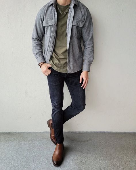 Gray Flannel Outfit Men, Grey Flannel Outfit Men, Gray Flannel Outfit, Grey Flannel Outfit, Flannel Outfit, Flannel Outfits, Grey Flannel, Closet Goals, Mens Fall