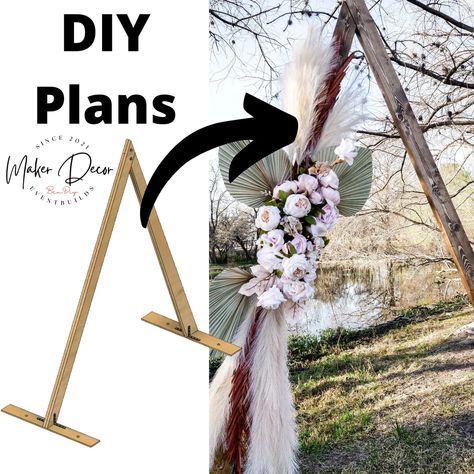 Wood Triangle Backdrop, How To Build A Triangle Wedding Arch, Triangle Arch Decoration Wedding, Diy Triangle Wedding Arch Plans, Boho Fall Mini Session, Diy Triangle Arch, Diy Triangle Wedding Arch, Wood Triangle Arch, Goth Backdrop