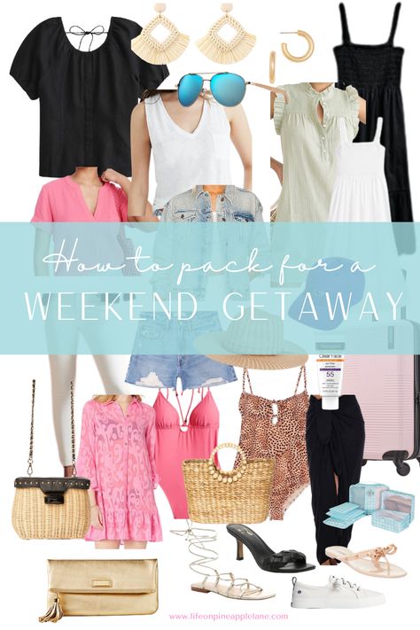 Just in time for Summer, I'm sharing What to Pack For A Summer Weekend Getaway plus summer outfits and a printable weekend getaway packing list! The post What to Pack For A Summer Weekend Getaway appeared first on Life on Pineapple Lane. Beach Weekend Getaway Outfits, 3 Day Weekend Packing List Summer, Girls Weekend Outfits Summer, Weekend Beach Trip Packing List, 5 Day Beach Trip Packing List, Summer Weekend Getaway Outfits, Weekend Packing List Summer, Plus Summer Outfits, Beach Weekend Outfit