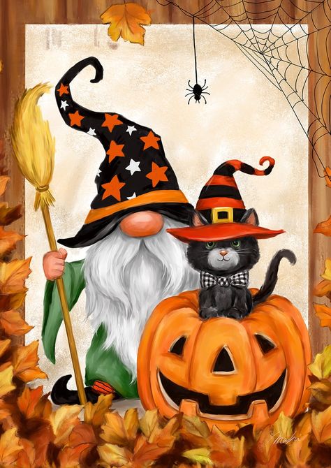 Halloween Flag, Gnome Fall, Halloween Gnome, Fall Halloween, Pumpkins, Home Garden, Double Sided, Flag, Patio