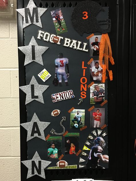 Senior Night Locker Decorations Football, Decorating Football Players Lockers, Football Locker Posters, Homecoming Locker Decorations Football, Locker Decorations Football, Senior Locker Decorations, Homecoming Locker Decorations, Senior Night Locker Decorations, Football Locker Decorations High School