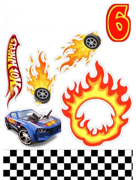 Bolo Hot Wheels, Hot Wheels Cake, Wheel Cake, Hotwheels Birthday Party, Photo Cake Topper, Hot Wheels Birthday, Hot Wheels Party, Cake Templates, Cars Theme Birthday Party