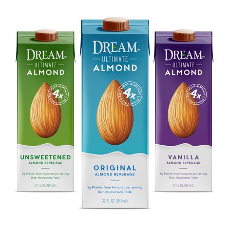 Almond Packaging, Milk Packaging, Yogurt And Granola, Branding Strategy, Vegan Milk, Plant Based Milk, Nut Milk, Soy Milk, Packaging Design Inspiration