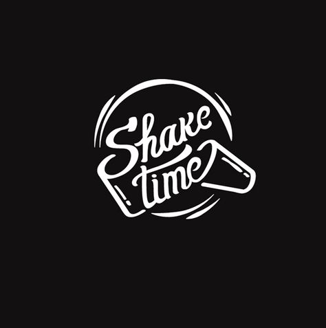 Shake Time by Tatiana Burdyugina, via Behance Food Logo Design Inspiration, Pizza Logo, Coffee Shop Logo, Food Logo Design, Drinks Logo, Bar Logo, Cafe Logo, Logo Restaurant, Logo Food