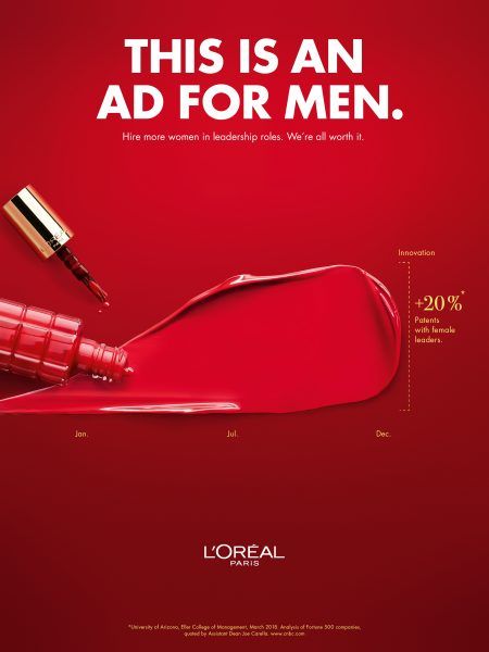 L’Oreal’s Bold New Ad Campaign Has a Message for Men: Hire More Women – Adweek Nail Polish Ads, Copywriting Ads, Clever Advertising, 광고 디자인, Ad Of The World, Creative Advertising Design, Publicidad Creativa, Great Ads, Beauty Ad