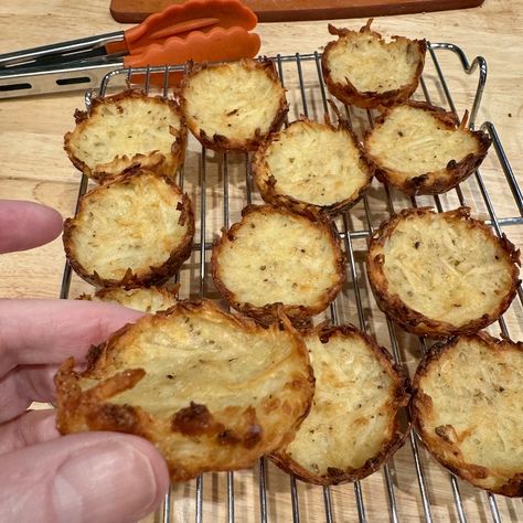 Muffin Tin Latkes - Blythes Blog Shredded Potatoes, Potato Ricer, Grated Potato, Creamed Potatoes, Cooked Apples, Potato Pancakes, Muffin Tin, Oven Racks, Caramelized Onions