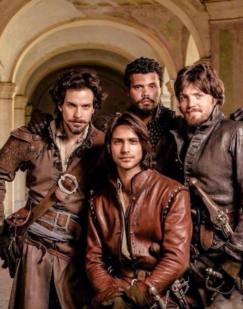 The Musketeers Tv Series, Howard Charles, The Musketeers Bbc, Musketeers Bbc, Bbc Musketeers, Medieval Costumes, Luke Pasqualino, Tom Burke, Bbc Drama