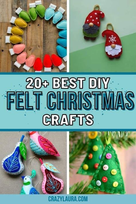 Felt Christmas Crafts, Diy Felt Christmas, Felt Ornaments Diy, Diy Felt Christmas Ornaments, Diy Felt Christmas Tree, Diy Christmas Presents, Felt Crafts Christmas, Felt Crafts Diy, Christmas Arts And Crafts