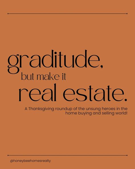 🍁 Happy Thanksgiving from Honey Bee Homes! Thanksgiving isn’t just for turkey and pie—it’s also for celebrating the unexpected things that make real estate special! - From lifesaving home inspections to neighbors who don’t mow during open houses, there’s so much to be thankful for in this crazy industry. 🏡✨ - #HoneyBeeHomes #RealEstate #ColoradoSpringsLiving #HappyThanksgiving #grateful Tuesday Real Estate, Honey Bee Home, Local House, Real Estate Post, Real Estate Ads, Staging Ideas, Colorado Homes, Home Inspection, Open Houses