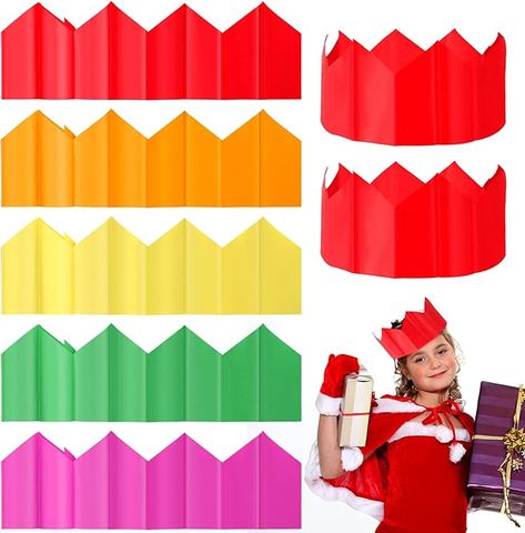 50 Pieces Christmas Crackers Hats Paper Crowns Multicolor Tissue Paper Cracker Hats DIY Christmas Crackers Crafts for Kids Xmas Stocking Fillers Birthday Weddings Anniversaries Party Favours : Amazon.co.uk: Home & Kitchen Wedding Anniversary Party Favors, Diy Christmas Crackers, British Hats, Paper Crowns, Christmas Activities For Kids, Brown Paper Bag, Xmas Stockings, Diy Hat, Christmas Crackers