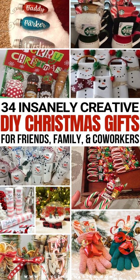 DIY Christmas gift ideas Christmas Gifts For Friends Diy, Christmas Gifts For Coworkers Diy, Christmas Gifts For Family Diy, Gifts For Coworkers Diy, Gifts For Family Diy, Unique Christmas Decor Ideas, Diy Christmas Gifts For Coworkers, Fairy Lights Diy, Unique Christmas Gifts Diy