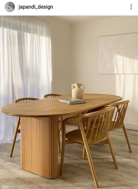 Scandi Japandi, Wood Dining Table Modern, Modern Wood Furniture, Minimalistic Interior, Round Dining Set, Dinning Room Design, Furniture Design Living Room, Apartment Aesthetic, Natural Walnut