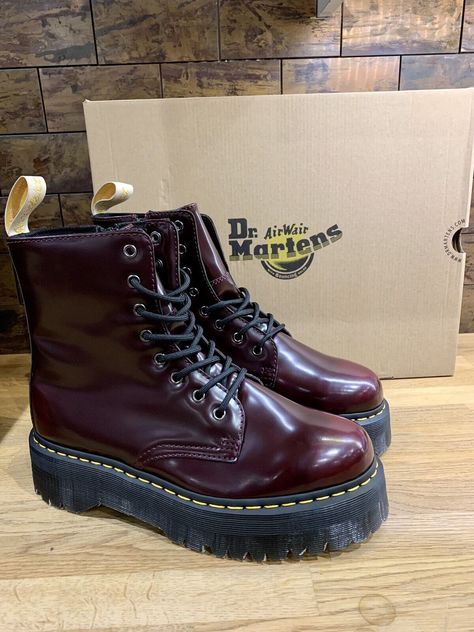 Dr Martens Boots Red, Cherry Doc Martens, Cherry Red Docs, Lesbian Shoes, Cherry Red Doc Martens, Docs Martens, Cherry Red Boots, Dark Red Boots, Dc Martens