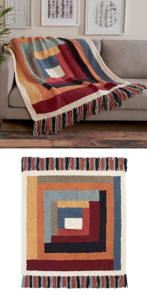 Bold Graphic Knitted Blankets 35 Bold Graphic Knitted Blankets Modern Knitted Blanket, Patchwork Knitting Patterns, Patchwork Blanket Knitting, Mid Century Modern Crochet Blankets, Knitted Striped Blanket, Knitted Blanket Ideas, Knit Squares Blanket, Knit Patchwork Blanket, Patchwork Knitted Blanket