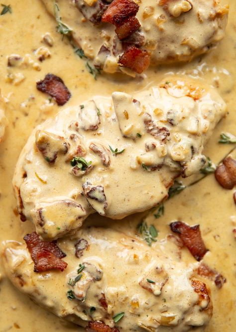 Ruby Tuesday Asiago Bacon Chicken, Don’t Go Bacon My Heart, Chicken And Bacon Recipes, Creamy Bacon Chicken, Creamy Chicken Breast Recipes, Creamy Chicken And Bacon, Turkey Bacon Recipes, Chicken Bacon Recipes, Chicken Breast With Bacon