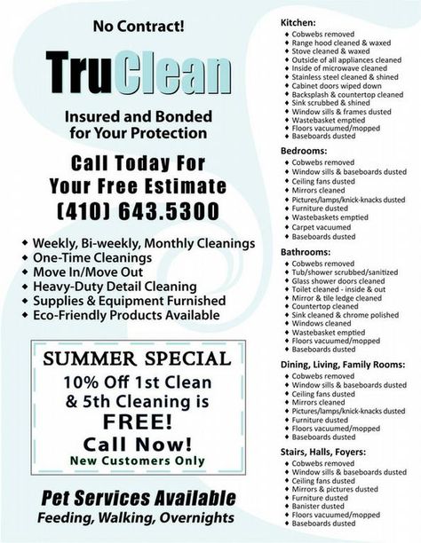 flyer_summer from TruClean House Cleaning Service in Stevensville, MD 21666 Flyer Tips, Errand Business, Living Room Apartment Decor, Housekeeping Business, Business Cleaning Services, Sample Flyers, Apartment Decor Aesthetic, Decorating Ideas Bedroom, Company Flyer