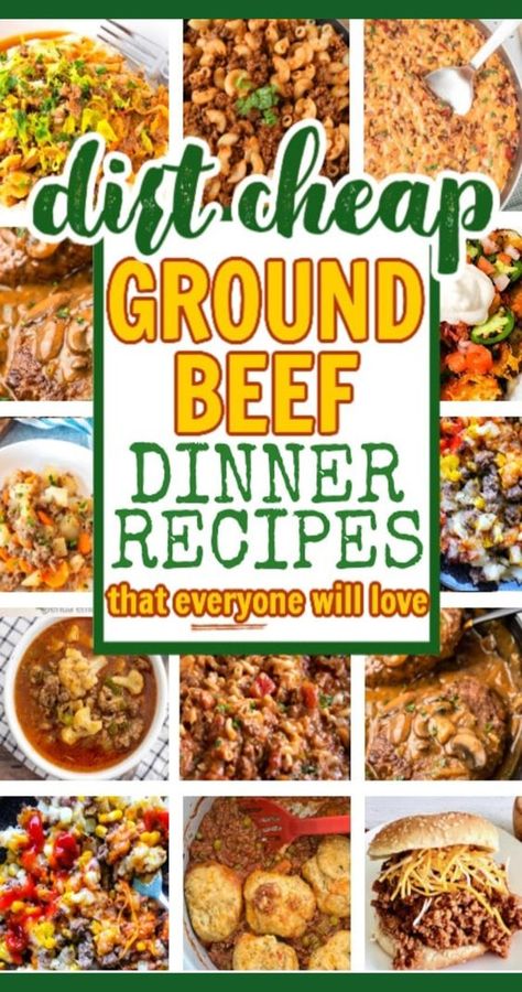 ground beef recipes for dinner, cheap family dinners, inexpensive dinners, cheap dinners for a family budget weekly meals menu planning recipes end ou Meals With Ground Beef, Hamburger Meat Recipes Easy, Beef Recipes Easy Dinners, Dinner Cheap, Ground Beef Dinner Recipes, Beef Dinner Recipes, Ground Beef Dinner, Inexpensive Dinners, Ground Beef Casserole Recipes